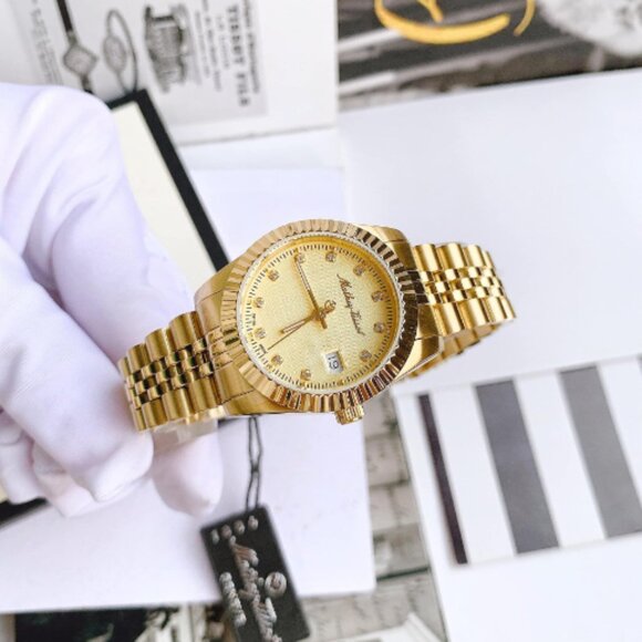 NEW Tissot Mathey Quartz Crystal Gold Dial Ladies Watch With Full Box
